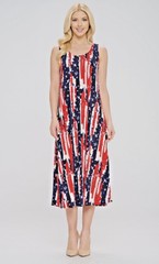 JOSTAR LONG TANK DRESS Stretch Poly Spandex Knit RED NAVY IVORY S M L XL 2X 3X