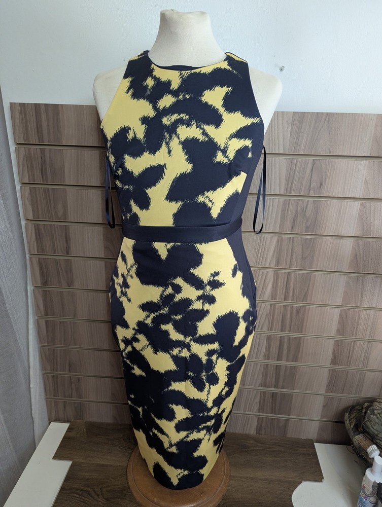 Coast Fitted Stretch Dress Ladies Summer Holiday Luxury Long Zip Flash UK 12