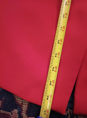 Vtg 70s Jolibel Canada Sailor Collar Maxi Button Dress Red white trim No Iron 12