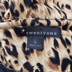 Twenty One Leopard Print Bubble Hem Dress Women L Animal Print Empire Waist Y2K