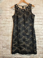 Jessica Howard Dress Womens 10 Black Mesh Overlay Beaded Whimsigoth Grunge