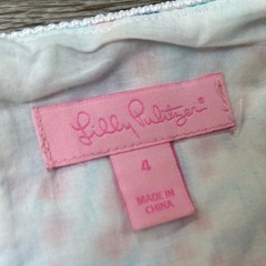 Lilly Pulitzer Shell Print Cotton Shift Dress Blue Pink White Beaded Trim Resort