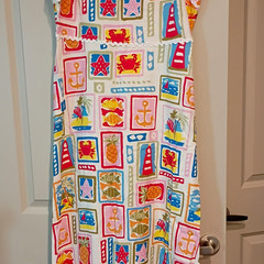 Commense Multicolor Nautical Graphic Maxi Dress Square Neck Sleeveless L