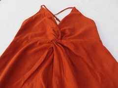 ASOS GORGEOUS BURNT ORANGE 50% LINEN BLEND STRAPPY SLEEVELESS SUN DRESS UK 12