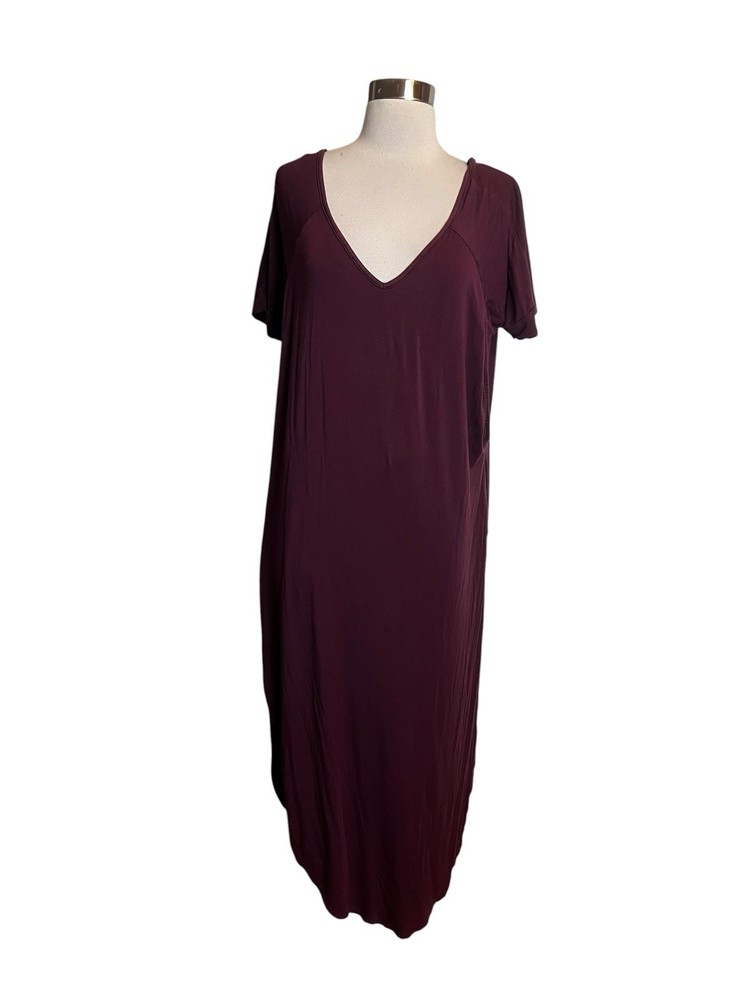 Latched Mama Womens Maternity Nursing Dress Size XS/S Flowy Dark Red Maxi