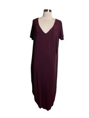 Latched Mama Womens Maternity Nursing Dress Size XS/S Flowy Dark Red Maxi