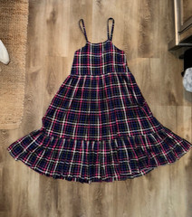 Women’s Mii Aux 1001 Nuits Plaid Midi Dress Size Medium