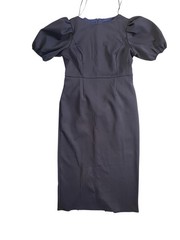 Lulu’s Simply Beloved Navy Puff Sleeve Bodycon Midi Dress, Size XXL, Timeless