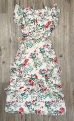NWT RACHEL Rachel Roy April Almond Milk Floral Tiered Maxi Dress / Women’s 14