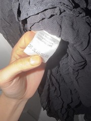 Y2K Vintage Black Silk Dress with White Floral Beaded Size Small