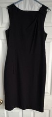 Anne Klein Black Sheath Dress Boat Neck Sleeveless Knee Lined Stretch Zip 10