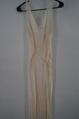 Vintage1930s 100% Pure Silk Hand-Embroidered Lace Shanghai Nightgown Ivory Sz 40