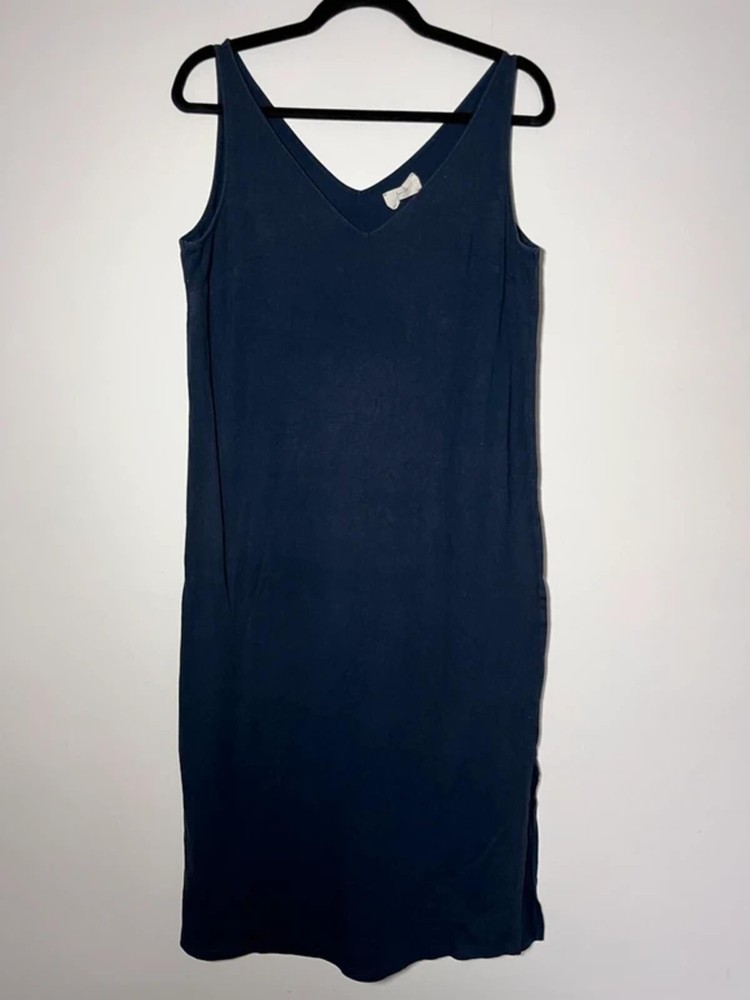 Hush Navy Cotton Modal V-Neck Maxi Dress – Size S, UK 8