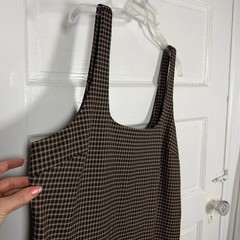 Banana Republic Brown Checkered Mini Dress Sleeveless Square Neck Preppy Office