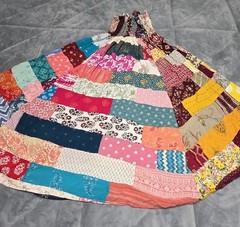 Indian MulticolorPatchwork Pattern Colorful Sleeveless Boho Maxi Dress Free Size