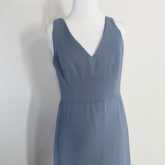 Social Bridesmaids 8194 Silverstone Chiffon Sleeveless Tie Back Trumpet Gown 12R