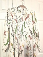 Fun and Very Unique Button Down Spring/Summer Maxi L Dress! Comfy poly/spandex!