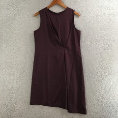 Prologue Mini Dress Womens S Sleeveless Asymmetrical Draped Front Burgundy NEW