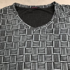 Fresh Produce Printed Dress Womens Large Blue 3/4 Sleeve V Neck USA Made Beach