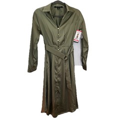 French Connection Long Shirt Button Down Dress, Women&rsquo;s Size XS – Olive Green