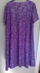 Nina Leonard Women&rsquo;s Scoop Neck Elbow Sleeve Trapeze Dress Amethyst Sz L