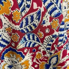 Patterned Dress Reddish Top Pattern Skirt 3/4 Sleeves NO BELT Size Small Floral