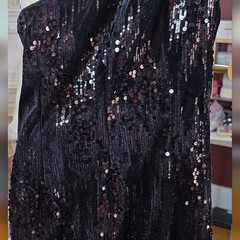 Nicole Miller One Shoulder SELINA Black Sequin Dress New Sz 14