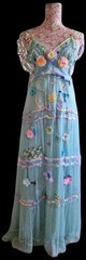 Ooak handmade bohemian Artwear silk chiffon floral butterfly beaded crochet crys