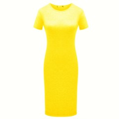 Women Summer Solid Short Sleeve Midi T-Shirt Dress Summer Beach Casual Tunic Top