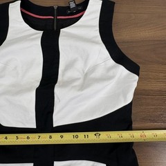 Willi Smith Black & White Colorblock Sleeveless Sheath Pencil Dress Career Sz 8