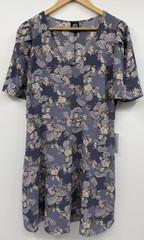 NEW Bobeau Floral Paisley Bohemian V-Neck Women’s Mini Spring Easter Dress LG