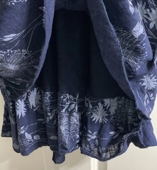 NEW Dress LARGE Pullover Layered Hem Textured Fabric Blue Floral ITALY MODA