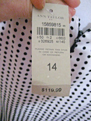 NWT! ANN TAYLOR Black/White Dot/Check Ombre Sleeveless Sheath Dress Sz 14 $119