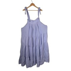 GabyGa Linen Tiered Maxi Dress Purple Cottagecore Lagenlook Boho Minimalist OS