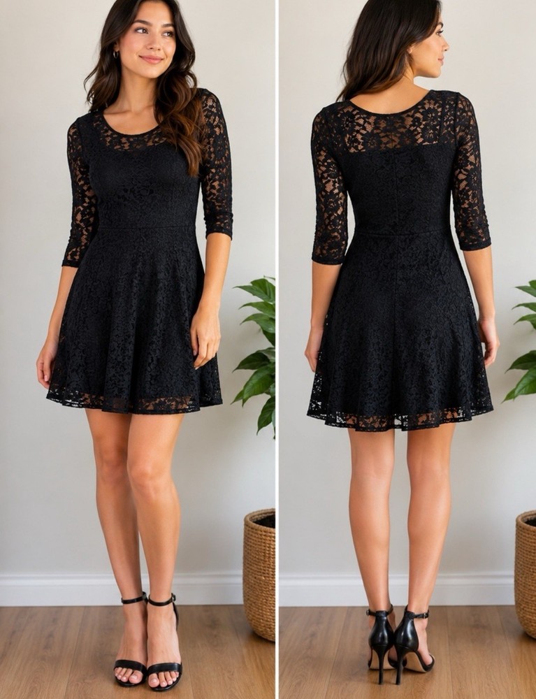 Black Stretch Lace Dress (Young Miss/Junior Junior Size S)