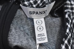 Spanx Dress Womens Large Black Plaid Ponte Mini Jacquard Sheath Office Workwear