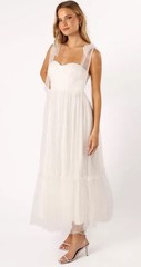 Petal and Pup Floret Midi Dress Size XS NEW White Polka Dot
