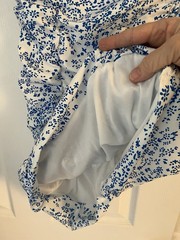 Blue & White One Shoulder Ruched Bodycon Mini Dress – Floral Print (M)