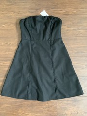 Billy J Mini Cotton Linen Dress Womens 8 Black NWT