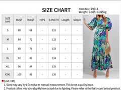 ELEGANT FLORAL A-Line Long Dress WOMEN High Waist Puff Sleeve Boho Party S-3XL