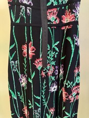 BCBGMAXAZRIA Black Multicolor Floral Sweetheart Strappy Mesh Midi Zip Back M