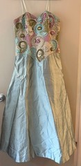 GORGEOUS RARE VINTAGE ROSE TAFT COUTURE DRESS 100% Silk HAND BEADED
