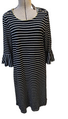 Johnston & Murphy Dress Career Business Stripe Gold Trim Bell Sleeve Sz L New
