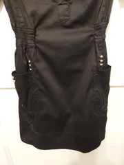 Nwts $107 Coogi Junior Size Medium Black Studded Snap Front Short Sleeve Dress