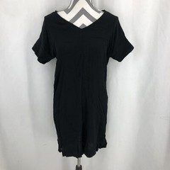 Bobeau Nordstrom Black V-Neck Shift Dress Short Sleeve MD1W21BPR Small