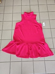 NWT Ophelia Roe Women&rsquo;s Size XL Fuschia Hot Pink Sleeveless Ruffle Stretch Dress