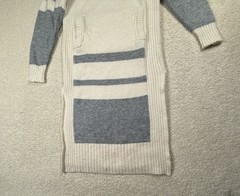 Daily Practice Sweater Dress Womens XXS White Striped Hooded Knit Pockets