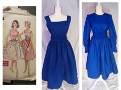 Vintage Fabric 1950s Fit and Flare Dress Skirt Top 4 Piece Reproduction Set