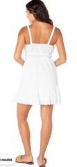 Celebrity White Womens Spaghetti Strap Eyelet Babydoll Dress, Size XL