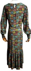 ALBARAY Eye-Catcher Beautiful Patchwork Print,Maxi Dress,Long Puff Sleeves10,S/M